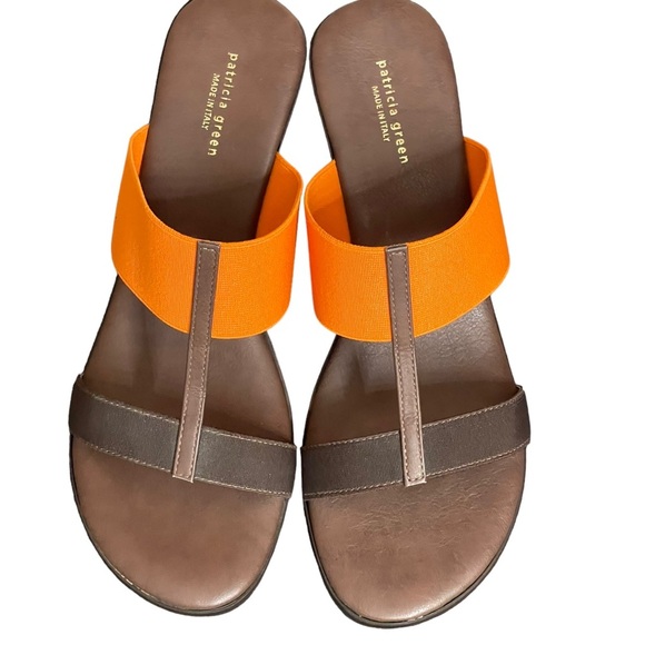 Patricia Green Wedge orange/brown Sandal size 38(8) - Picture 5 of 11